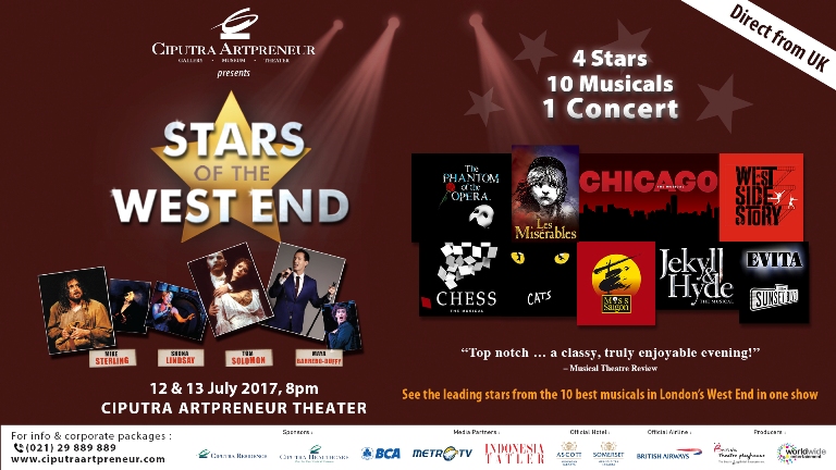 Ciputra Artpreneur Menggelar Konser Teater Musikal  Berjudul Stars of the West End