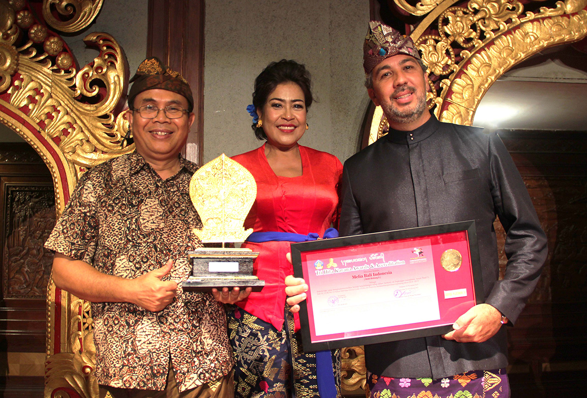 Melia Bali Mendapatkan Penghargaan Tertinggi di Tri Hita Karana (THK) Awards 2019. 